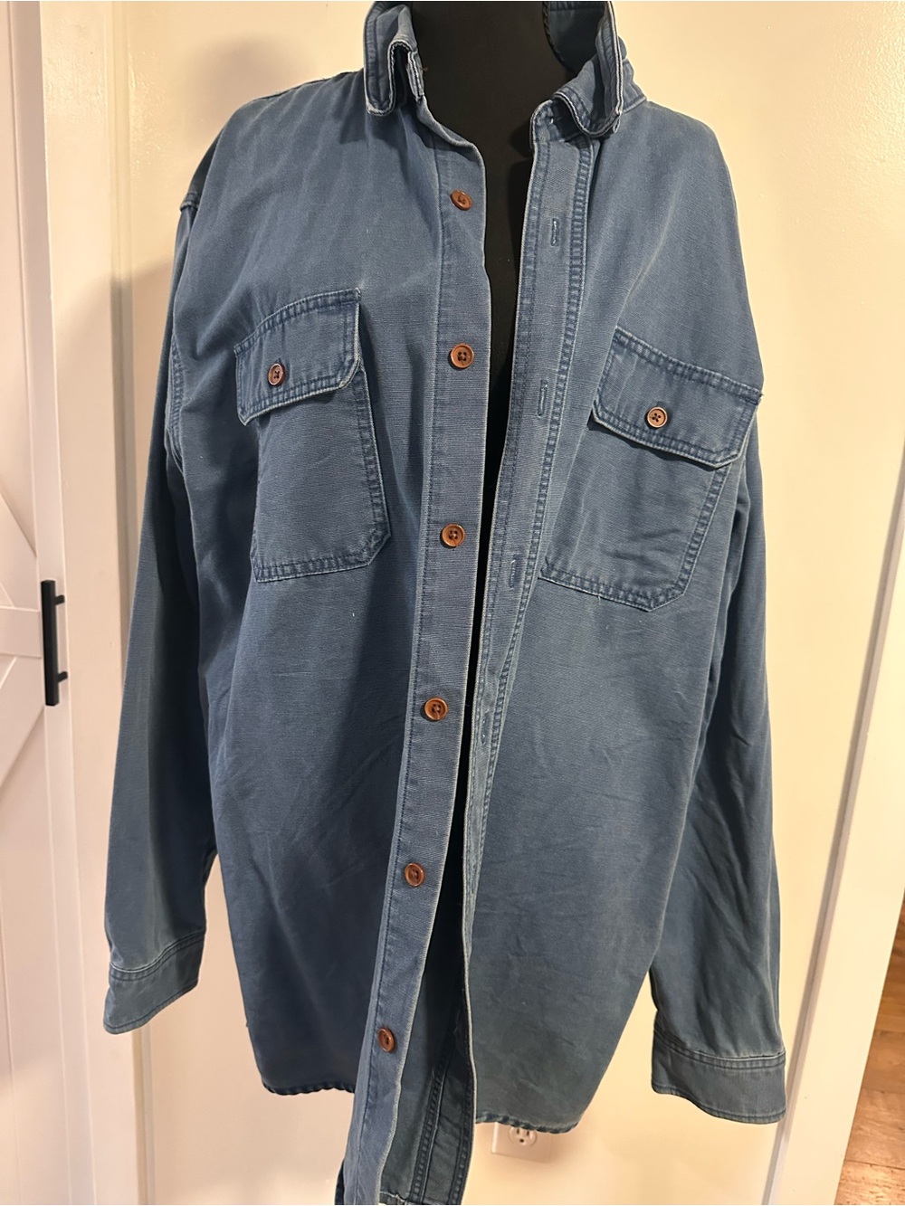 Casual Men's Blue Button-Down Workshirt